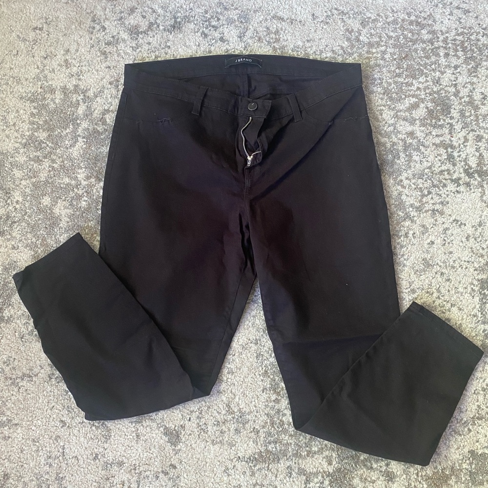 J Brand Black Cropped Pants with Zipper Ankle